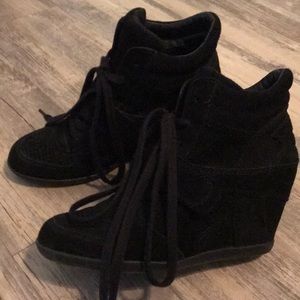 Ash black suede wedge sneaker 37 gently used